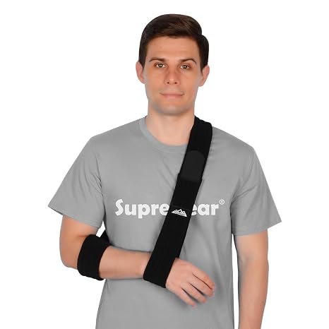 supregear Arm Sling, Adjustable Arm Support Strap, Lightweight Shoulder Immobilizer for Injured Elbow, Broken Collarbone, Torn Rotator Cuff, Dislocation or AC Separation, Left Right, Men Women