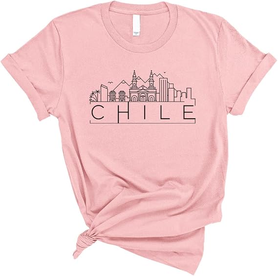 TeesAndTankYou Skyline Chile Shirt Unisex