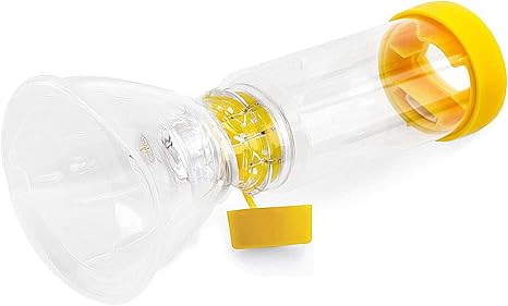 Spacer Chamber Plus Flow-Vu Anti-Static with Mask for Adults Large (Yellow)
