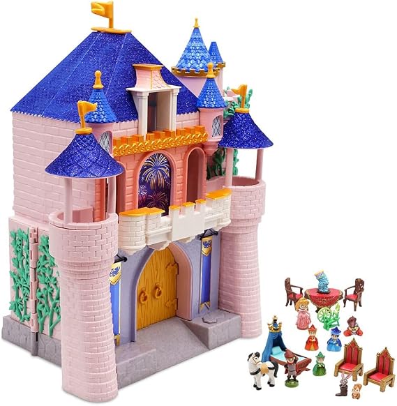 Disney Store Official Animators' Collection Deluxe Sleeping Beauty Doll House - 17-Piece Castle Playset with Princess Figures, Spinning Dancefloor, Music, Fun Accessories