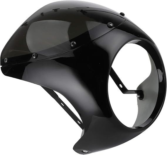 7 Inch Motorcycle Headlight Fairing (Bright black + black cover)