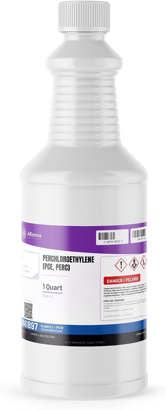 Alliance Chemical Perchloroethylene (PCE, PERC) - 1 Quart Can - High-Purity Industrial Solvent & Paint Remover - Effective Degreaser