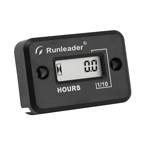 Runleader RL-HM006B Digital LCD Hour Meter Gauge,Maintenance Reminder