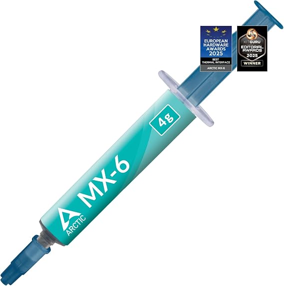 ARCTIC MX-6 (4 g) – Ultimate Performance ısı iletken macun, CPU, konsol, grafik kartları, dizüstü bilgisayarlar için, çok yüksek ısı iletkenliği, uzun dayanıklılık, iletken değildir, kapasitif