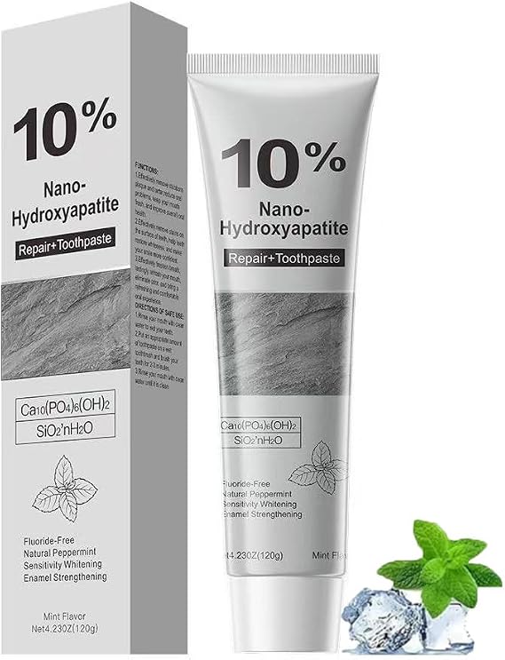 10% Nano-Hydroxyapatite Toothpaste, Remineralizing Toothpaste, Whitening Toothpastes for Strengthening and Protecting Tooth Enamel, Stain Removal Natural, Mint Flavor (1)