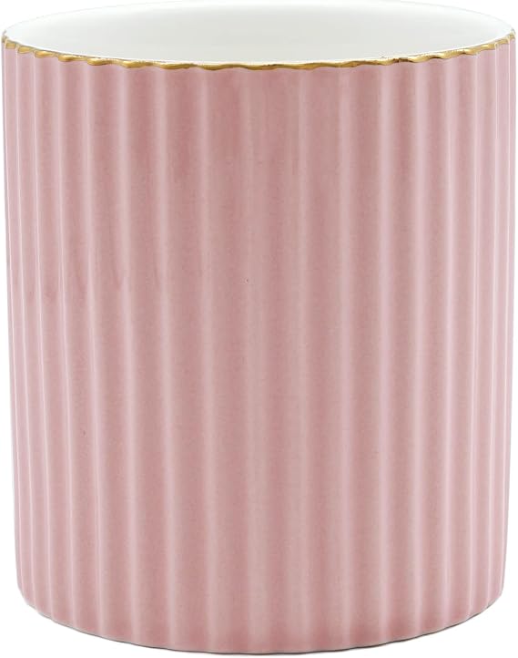 CROWNOS Pen Holder for Desk, Ceramic Pencil Cup Office Desk Organizer, Makeup Brush Holder (Pink)