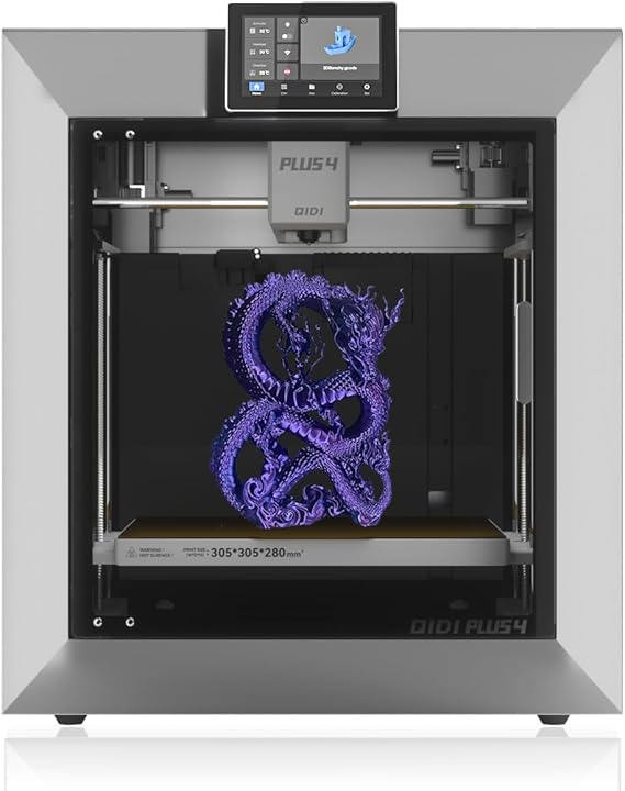 QIDI PLUS4 3D Printer, 65C Chamber Heating, 370C Integrated Nozzle | fully auto leveling, 600mm/s high speed printing, 305x305x280mm large build volume, support pps-cf, unbox to print in 10 min