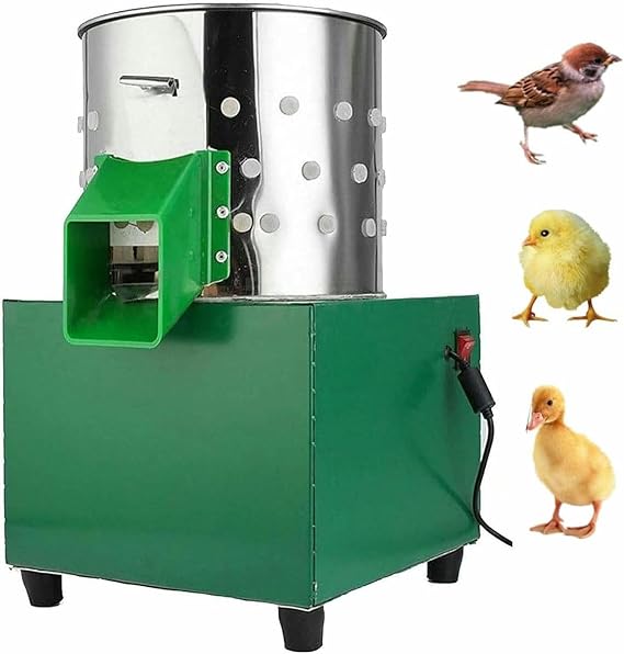 Commercial Chicken Plucker, Poultry De-featherer with 110 Rubber Fingers, Chicken Turkey Defeathering Machine, for Farming Abattoir Home