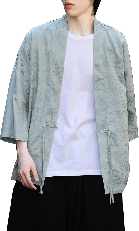 Seidarise Men's Haori Jacket Kimono Cardigan Yukata Noragi Happi Coat