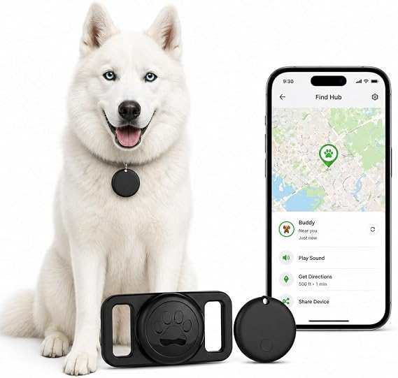 Pet Tracker,GPS Collar for Dogs (Android Only) Smart tag,Waterproof Compatible with Google Find My,No Monthly Fee,Advanced Tracking Solution Smart Collar for Pet Safety Ideal Small Large Dogs