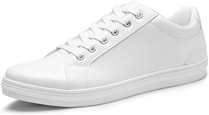 Jousen Mens White Tennis Shoes Breathable Casual White Sneakers Lightweight