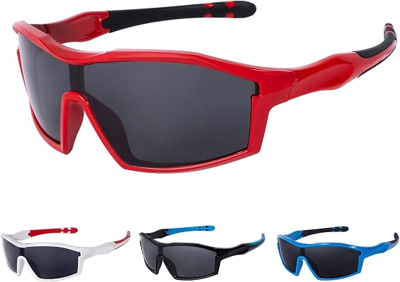 SKYWAY Sports Polarized Sunglasses for Kids Unbreakable Fashion Youth Baseball Shades
