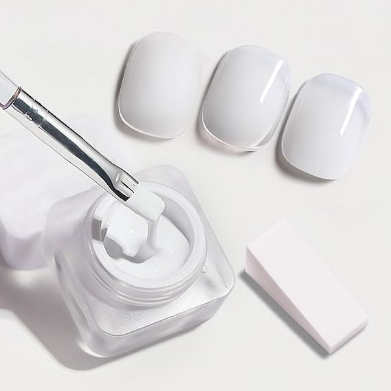 White Patting Gel Polish for Nail Art, Patting Gels for Nails Beginner Friendly Gradient Manicure Soak Off UV LED DIY Nail Art (White)