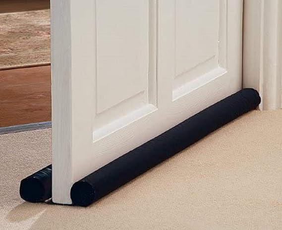 Ram® DOUBLE Sided Door Draft Excluder Self-Adhesive Tape Draught Insulator Strip Foam Seal Fits to Bottom of Door Under Door Draft Stopper 90cm Long [Energy Class A]