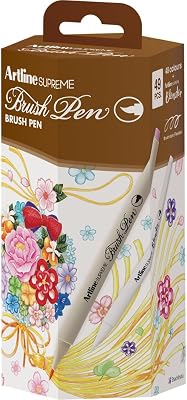 Artline SUPREME Brush Pens | AP Certified Safe for Kids | Blur Resistant Ink | EPFS-F | Flexible Brush Nib Creates Unique Wide & Fine Lines | Assorted 49-Pack