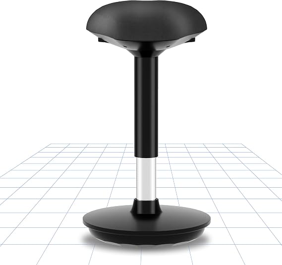 FLEXISPOT Wobble Stool stay Active Standing Stool Ergonomic Office Stool with Height Adjustable and swivels 360° Seat for Home & Office (Black)