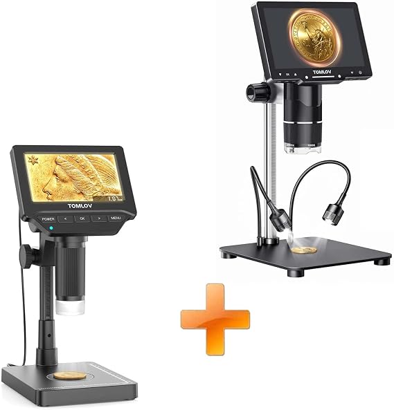 TOMLOV DM4W Microscope with Weighing Scale+TOMLOV TriL107 3-Lens Digital Microscope