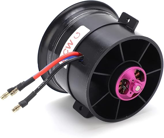 Powerfun CW CCW EDF 70mm Pro CCW 12 Blades Ducted Fan with RC Brushless Motor 2800KV 4S Balance Tested for CCW EDF 4S RC Jet Airplane