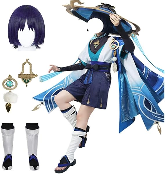 Men Costume Outfit Kimono Uniform Blue Halloween Men