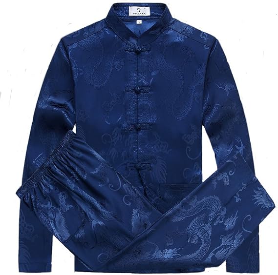 G-LIKE Chinese Clothing Tang Suit Kung Fu Shirt Suit - Traditional China Costume Tangzhuang Kung Fu Long Sleeve Jacket Suits Shirt Outfit Uniform With Dragon Pattern