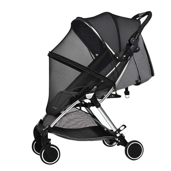 Universal Stroller Mosquito Net Cover, Zippered Full Cover Bug Net Visible Infant Mosquito Net Breathable Encrypted Mesh Bug Net Easy Installation Bug Netting Mesh for Stroller Bassinet Cradle