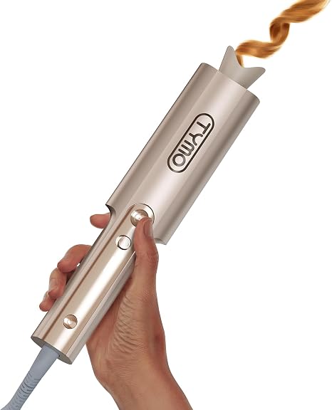 Automatic Curling Iron - Curling Iron Large Curls 25 mm Beach Waves Curler for Long Hair TYMO Curlpro Plus Anti-Burn Hair Curler Automatic Curling Irons Quick Heating Gold