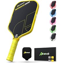 AKS Performance Series Pickleball Paddle - Toray T700 Carbon Fiber Surface, 16mm Polymer Core, High Control & Spin, USAPA Approved - Yellow