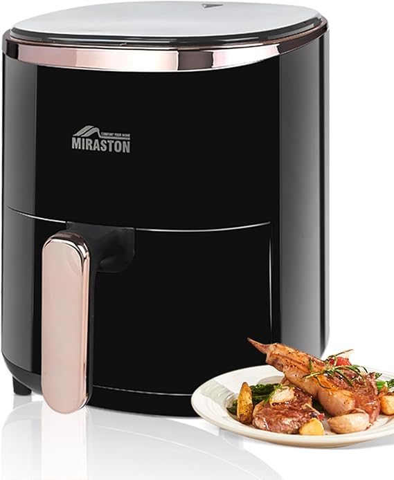 3.6Quart Compact Air Fryer for Simple Fast Meals and Snack, Smart Touchscreen with 9 Preset Recipes, Easy to Leftover Food to reheat, 75% Less Oil, Quiet, Nonstick & Dishwasher Safe