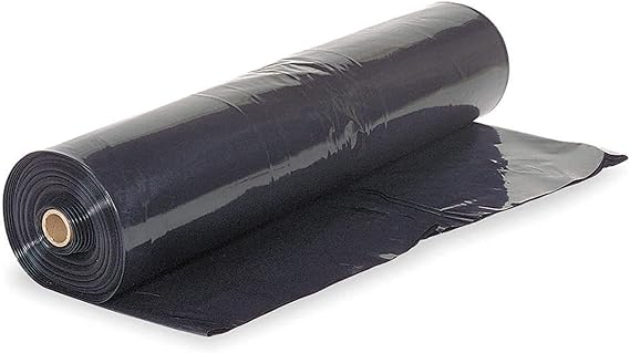 Farm Plastic Supply - Black Plastic Sheeting - 10 mil - (2.5' x 100') - Polyethylene Vapor Barrier Plastic Tarp, Black Painters Tarp, Heavy Duty Roll
