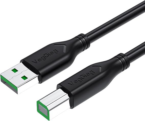 VegGieg USB B Printer Scanner Data Cable 5 Meters
