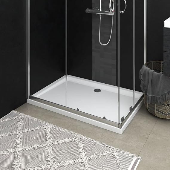Rectangular Threshold Shower Base, Shower Base Tray ABS Bathroom Base Shower Drain Cover Shower Pan for Bathroom, White 27.6"x39.4" -2346
