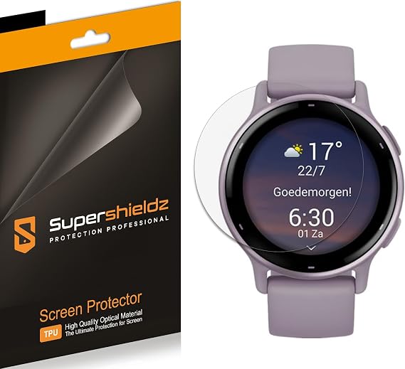 Supershieldz (3 Pack) Designed for Garmin Vivoactive 6 / Vivoactive 5 Screen Protector, High Definition Clear Shield (TPU)