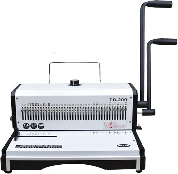 Binding Machine, Professional F3 Manual Wire Binder, Rayson TD-200 Book Binding Machine, 40 Holes, 3:1, Punch 20 Bind 130 Sheets, Office (Nero)