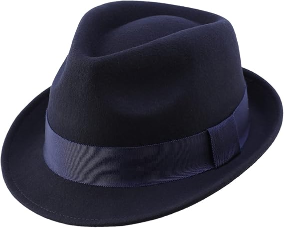 Home Prefer Men's Wool Felt Winter Hat Short Brim Fedora Hat