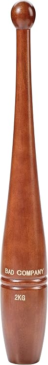 Bad Company Wooden Indian Club Bell I Pressed Wood Swing Bar Including Seal I 2 kg