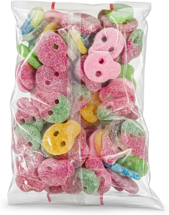 Krazy Kandi Fizzy Skull Bubs Mix 1kg Bulk Sharing Bag | Tangy Sour Sugar Coated Fruit Flavour Sweets | Perfect for Party Bags and Movie Nights