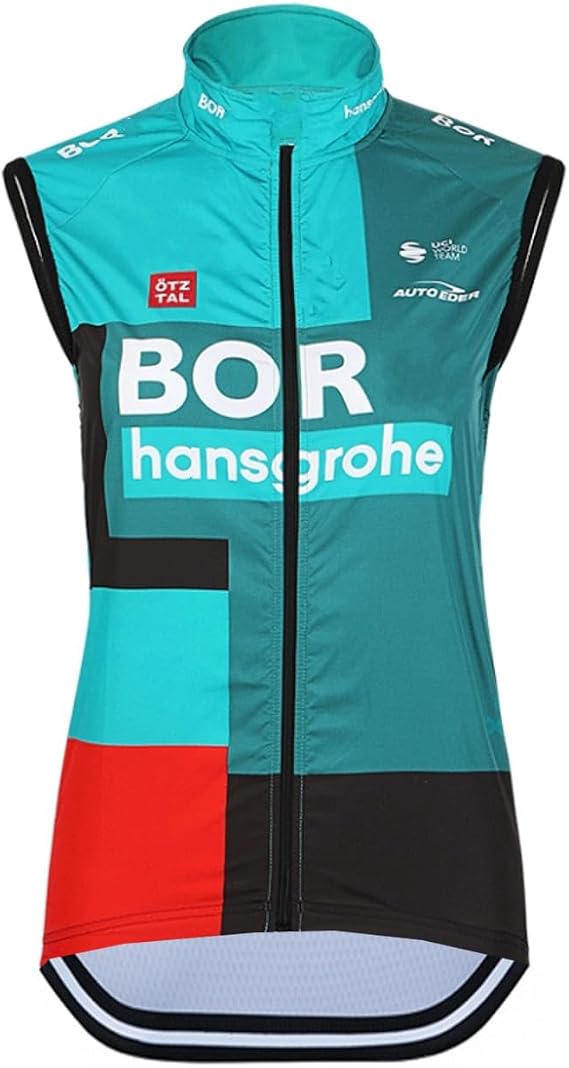 World Tour Pro Team BORAHansgrohe Cycling WindVest For Men,Windbreaker Bike Gilet Windproof MTB Sleeveless Clothing