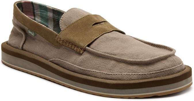 Sanuk Mens Donny Penny Loafer | Mens Shoes | Slip On Shoes for Men | Men's Slip-on Loafers | Comfort Footbed
