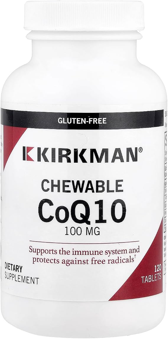 Kirkman Coenzyme Q10 100 mg Chewable Tablets (with Stevia) - 120 Chewable Tablets