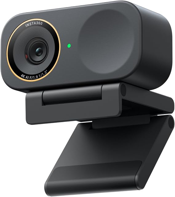 Insta360 Link 2C Pro 4K AI Webcam, 1/1.3" Sensor, HDR, Auto Framing & AI Audio - Graphite Black