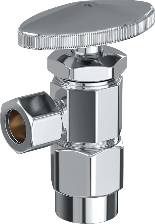PROFLO PFXAV32C 1/2" x 3/8" Multi Turn Angle Supply Stop - Chrome