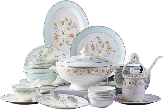 European Dishes Set Tableware 60 Bone China