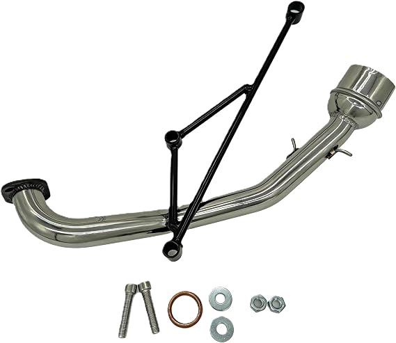 Stainless Steel Exhaust Muffler System for GY6 125cc 150cc 157QMJ 152QMI | Compatible with Engine Scooters Mopeds ATV Go Karts, Complete Header Pipe