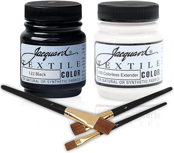 Jacquard Textile Paint 2.25 Oz Black & White Fabric Paint set