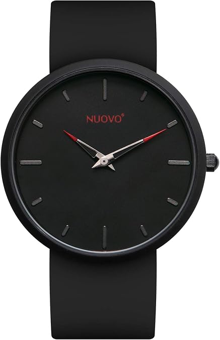 NUOVO Men's Silicone Sports Watch - Red, Black Face, Waterproof