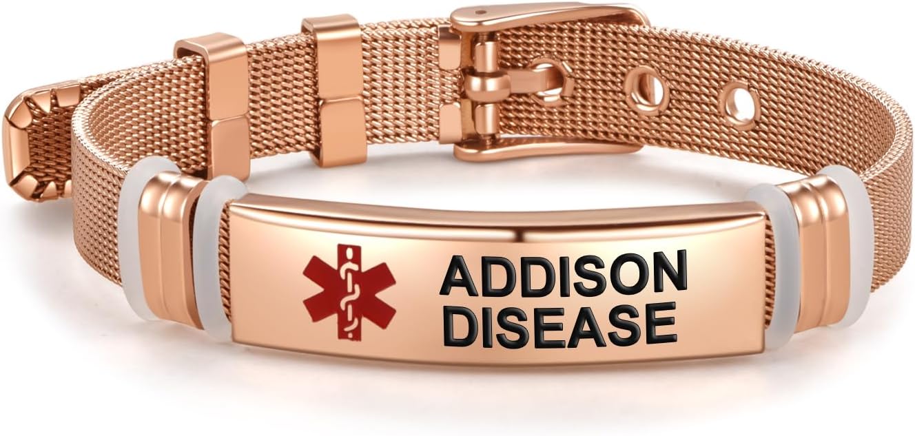 Medical Alert Bracelets for Women Men Adjustable Stainless Steel First-aid Emergency Bracelets for Women Men Medical Jewelry