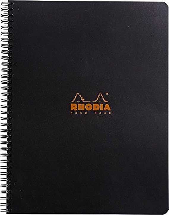 Rhodia Wirebound Notebooks - Lined w/ margin 80 sheets 8 1/4 x 11 3/4 in. - Black cover