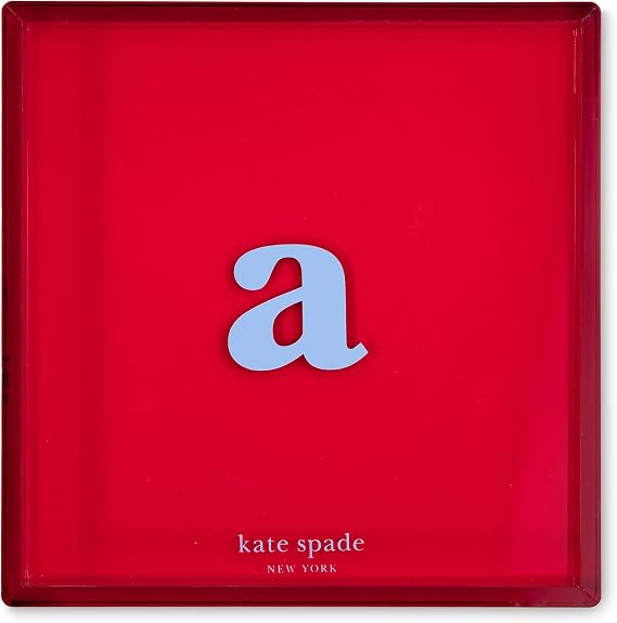 kate spade new york Initial Decorative Tray, Personalized Acrylic Vanity Tray, A (Just Mine)