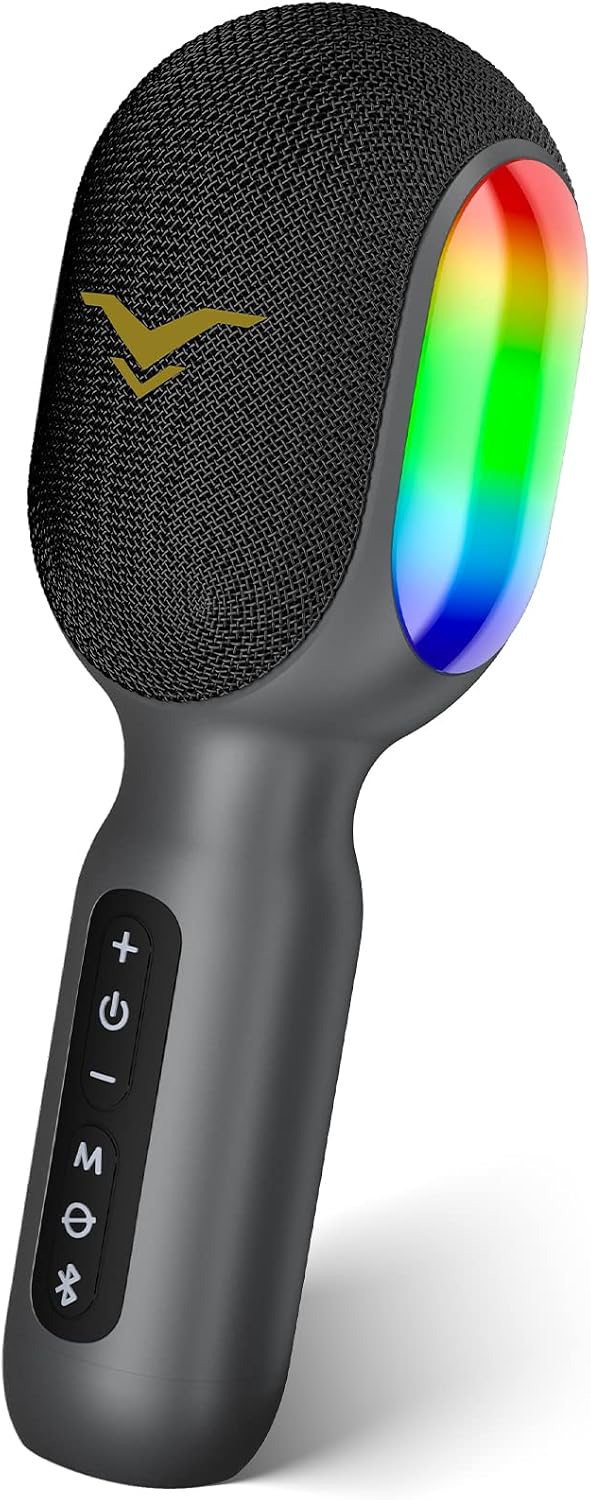 カラオケマイク Bluetooth ワイヤレスマイク 家庭用 ボーカル消去 デュエット対応 LEDライト付き 録音・伴奏・音楽再生 FM送信 車でカラオケ簡単 充電式 iPhone Android対応 自宅 おうちカラオケ パーティー ボイストレーニング 日本語取説