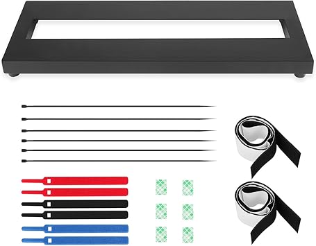 Mr.Power 15" x 5.7" Mini Pedalboard, 0.75lb Alum Alloy Super Light Guitar Bass Effect Pedal Board, With Accessories Self Adhesive Hook Loop Tape, Cable Ties, CabIe Clamps Small Pedalboard